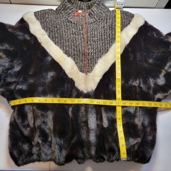 Vintage Faux Fur / Knit Jacket 70s Coat Eclectic Mobwife Streetwear - Picture 13 of 15